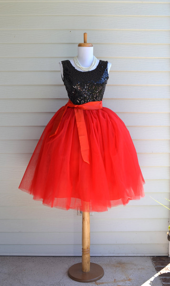 Womens Red Tutu Tulle skirt ...